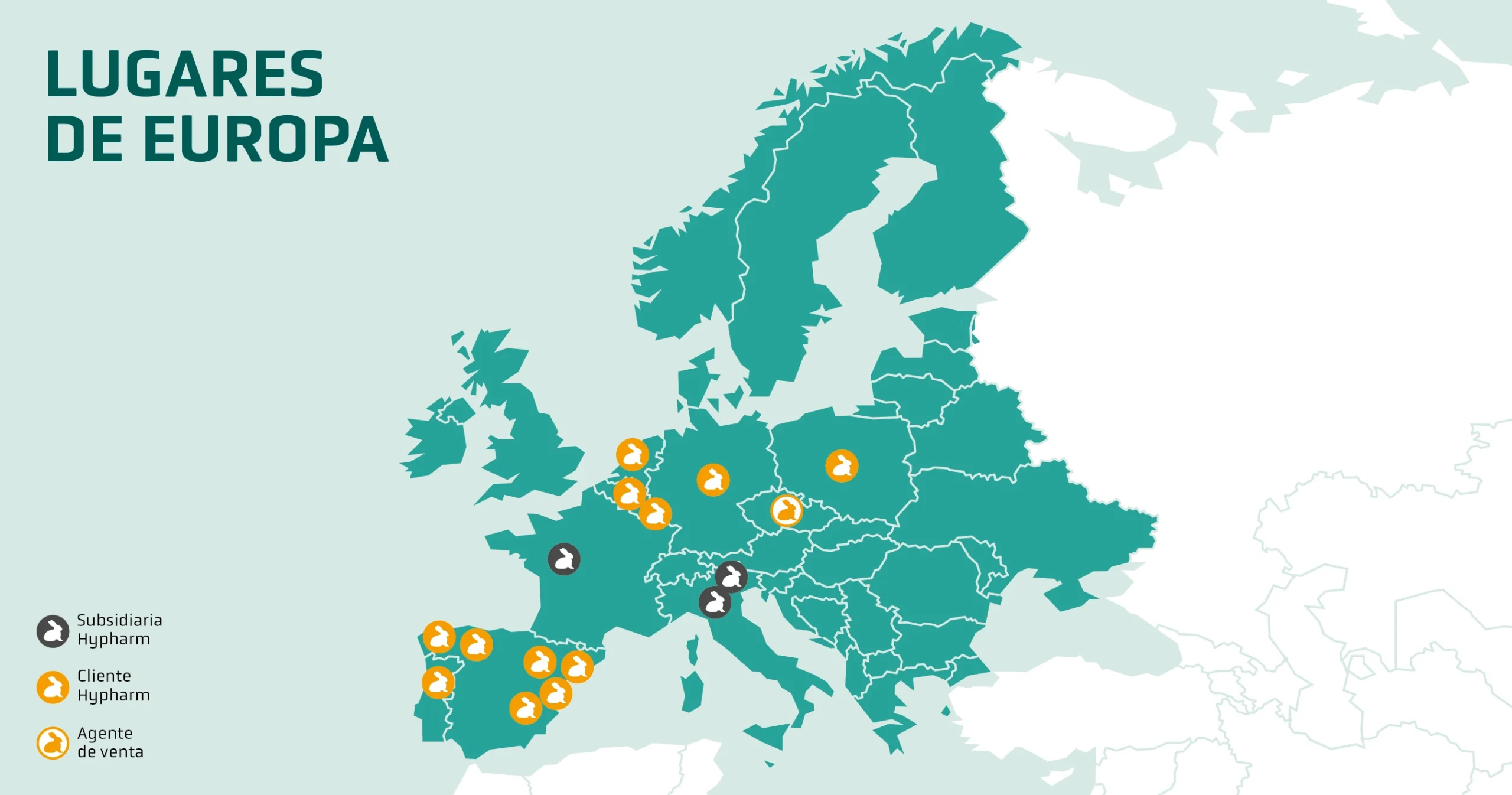Hypharm, implantations de la société de sélection cunicole en europe